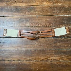 J Crew Leather/ Canvas Belt Size Small
